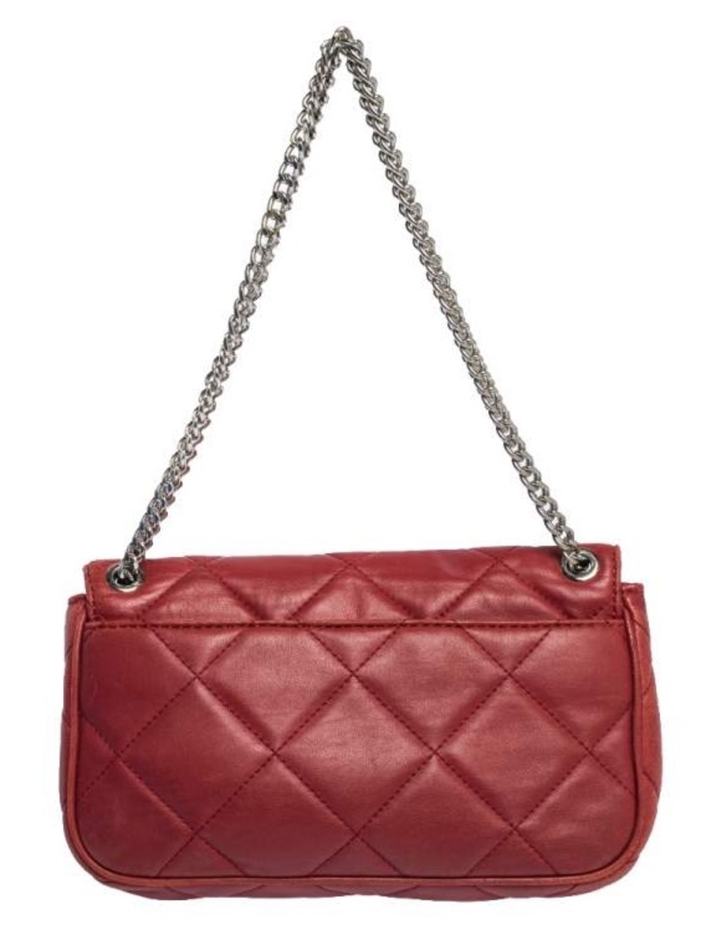 Michael Kors Red Quilted Shoulder Bag with Silver Chain - Picture 2 of 7